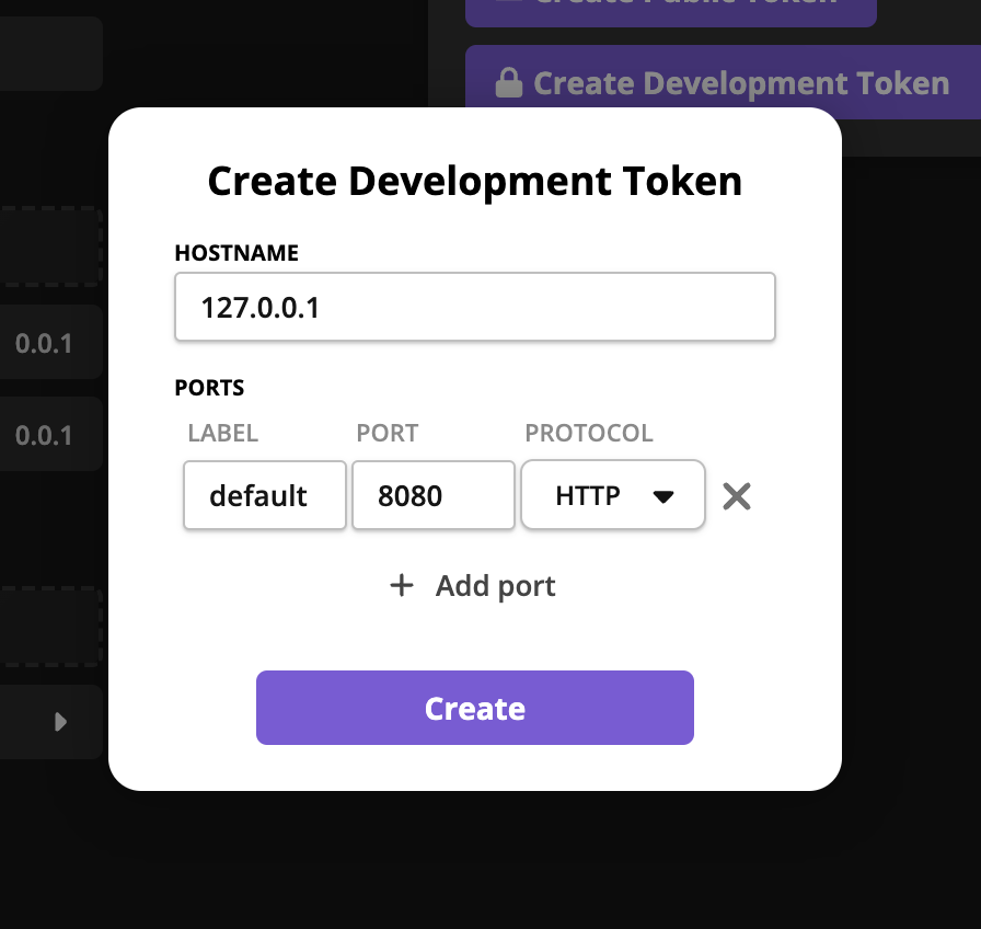 Configure dev token